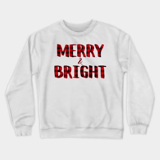 Merry and bright Buffalo Plaid Checkered Christmas Holiday Crewneck Sweatshirt